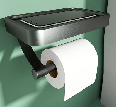 BATHAR Aluminum Paper Holder With Tray BPH-A307